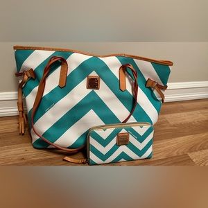 Authentic Dooney & Bourke leather bag and matching wallet